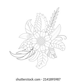 Floral coloring book KDP interior vector design