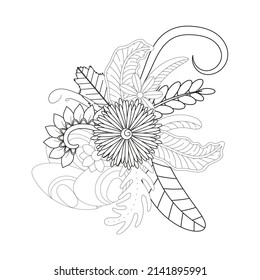 Floral coloring book KDP interior vector design