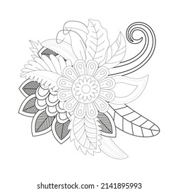 Floral coloring book KDP interior vector design