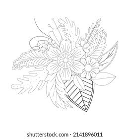 Floral coloring book KDP interior vector design