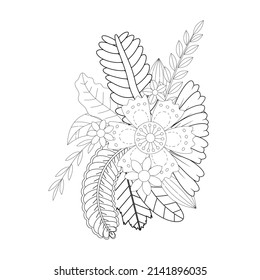 Floral coloring book KDP interior vector design