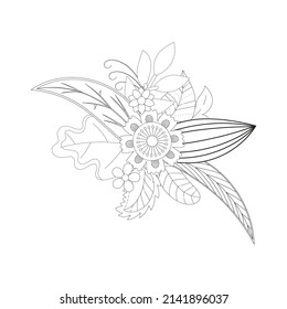 Floral coloring book KDP interior vector design