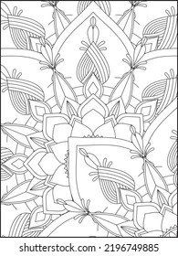 Floral Coloring Page For Adults. Floral Coloring Page