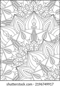 Floral Coloring Page For Adults. Floral Coloring Page