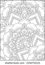 Floral Coloring Page For Adults. Floral Coloring Page