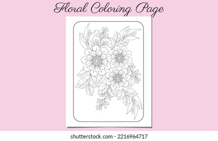 floral coloring pages for Relaxing