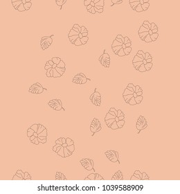 Floral colorless seamless pattern . Hand drawn.