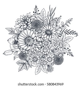 Composition Flowers Drawing Images Stock Photos Vectors