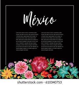 México's Floral Composition – Copy Space