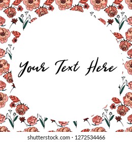 Floral composition  in coral roses and ranunculus for banners and cards. Delicate bouquets.  Floral pattern for textile, wallpaper, wedding invitations, covers, surface, print, wrap, scrapbooking.
