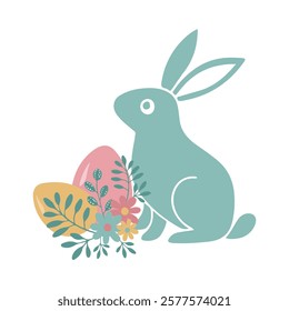 Floral composition with easter Rabbit 2