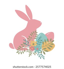 Floral composition with easter Rabbit 4