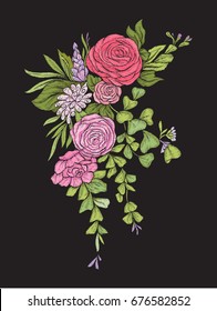 Floral composition. Embroidery