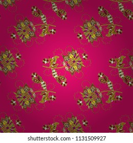 Floral composition, hand painted, delicate template. Scenic flower pattern. Top view, soft magenta, yellow and red color style. Stylish invitation for valentines day and greeting card concept.