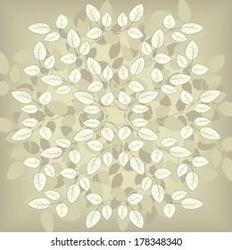 floral composition with leaves, vintage vector illustration