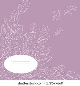 floral composition with leaves, vintage vector illustration