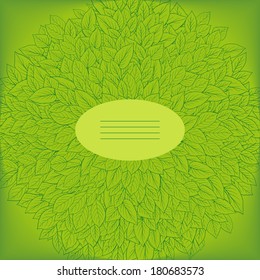 floral composition with leaves, vintage vector illustration