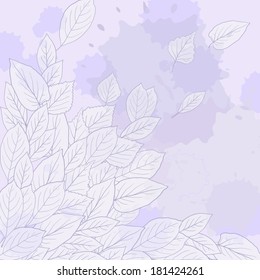 floral composition with leaves, vintage vector illustration