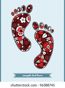 Floral composition on the foot