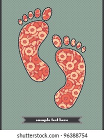 Floral composition on the foot
