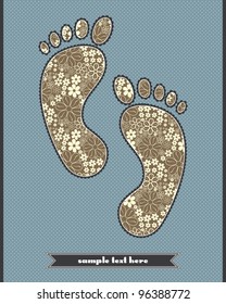Floral composition on the foot