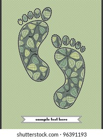 Floral composition on the foot