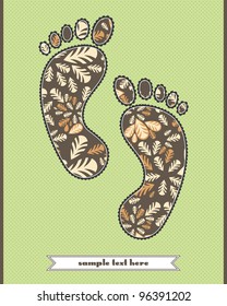 Floral composition on the foot