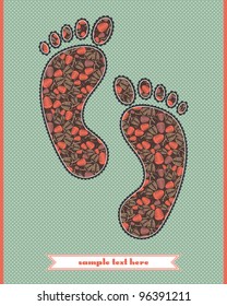 Floral composition on the foot
