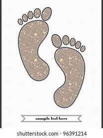 Floral composition on the foot