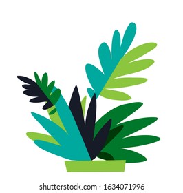 Floral composition with plants and leaves - Vector illustration