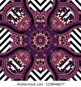 Floral composition with zentangle flower.