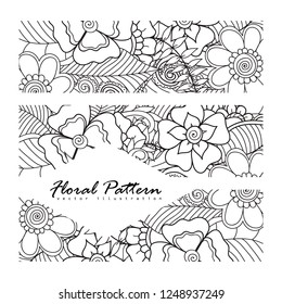 Floral composition with zentangle flower.