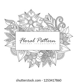 Floral composition with zentangle flower.