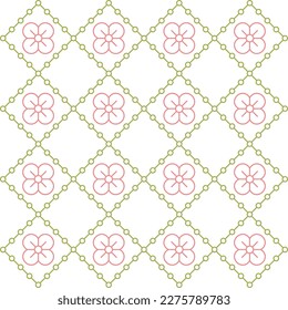 Floral concept pattern design background in simple line style. Pattern graphic used for wallpaper, tile, fabric, textile.