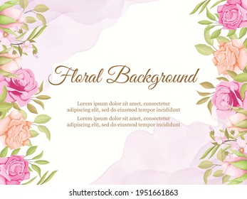 Floral Concept Wedding Banner Background Template For Decoration 