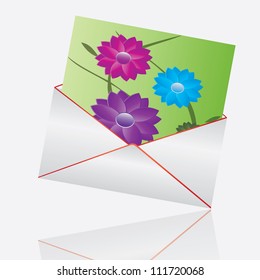 Floral concept whit envelope.eps10