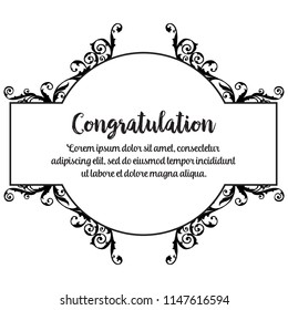Floral congratulation card template collection vector illustration