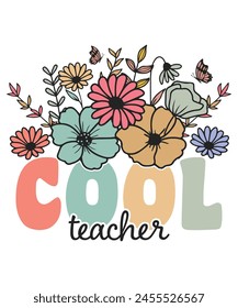 Floral cool teacher vintage colorful