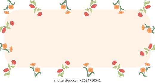 Floral Copy Space Frame Abstract Pastel Botanical Frame
