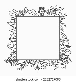 floral copy space hand drawing design outline