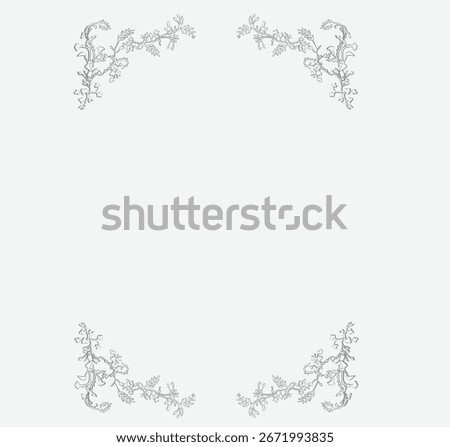 Floral corner border frame. Vintage frame.