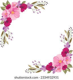 vector de borde de esquina floral, floral, borde floral