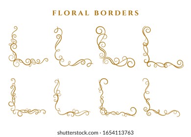 bordes de esquina floral colección de cuadros diseño ornamental