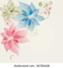 Floral corner card