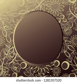 Floral corner design. Ornament black flowers on transparent background - vector stock. Decorative border with flowery elements, pattern. Wedding card with flourish swirl and circles