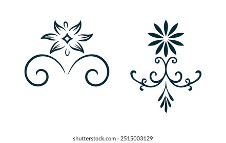 floral corner design ornament vector illustration Perfect for 
invitations, greeting cards, and other creative works that require a 
touch, Hand drawn doodle style corner with rustic floral element. 
