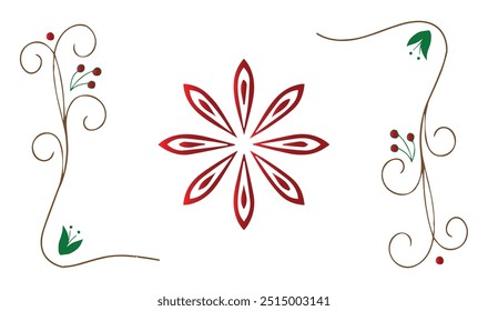 floral corner design ornament vector illustration Perfect for 
invitations, greeting cards, and other creative works that require a 
touch, Hand drawn doodle style corner with rustic floral element. 
