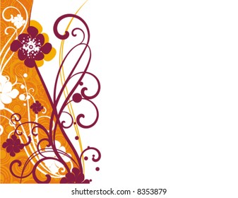 Floral corner design with ornamental details, vector illustration series.