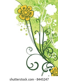 Floral corner design with ornamental details, vector illustration series.