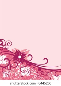 Floral corner design with ornamental details, vector illustration series.